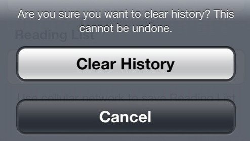 clear history iphone