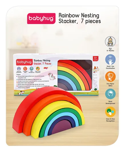 Babyhug Rainbow Nesting Stacker - 7 Pieces