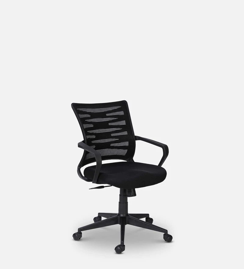 Comfy Medium Back Ergonomics Chairs In Black Color