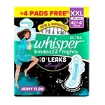 Whisper Bindazzz Nights Sanitary Pads (44 Pcs)